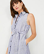 Striped Linen Blend Shirtdress carousel Product Image 3
