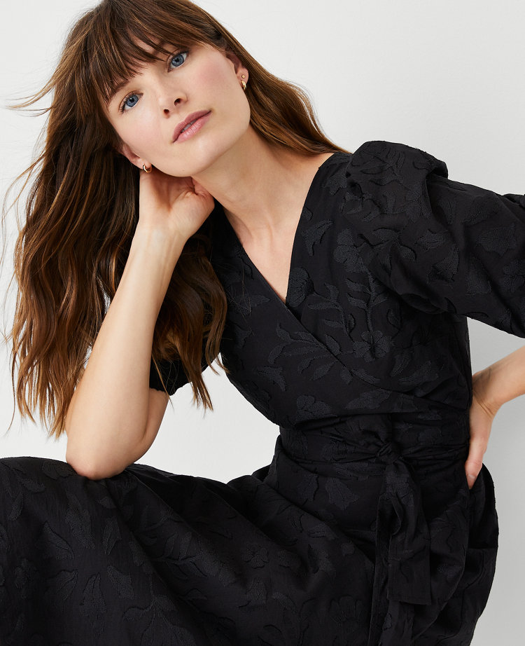 Topshop black shop wrap dress