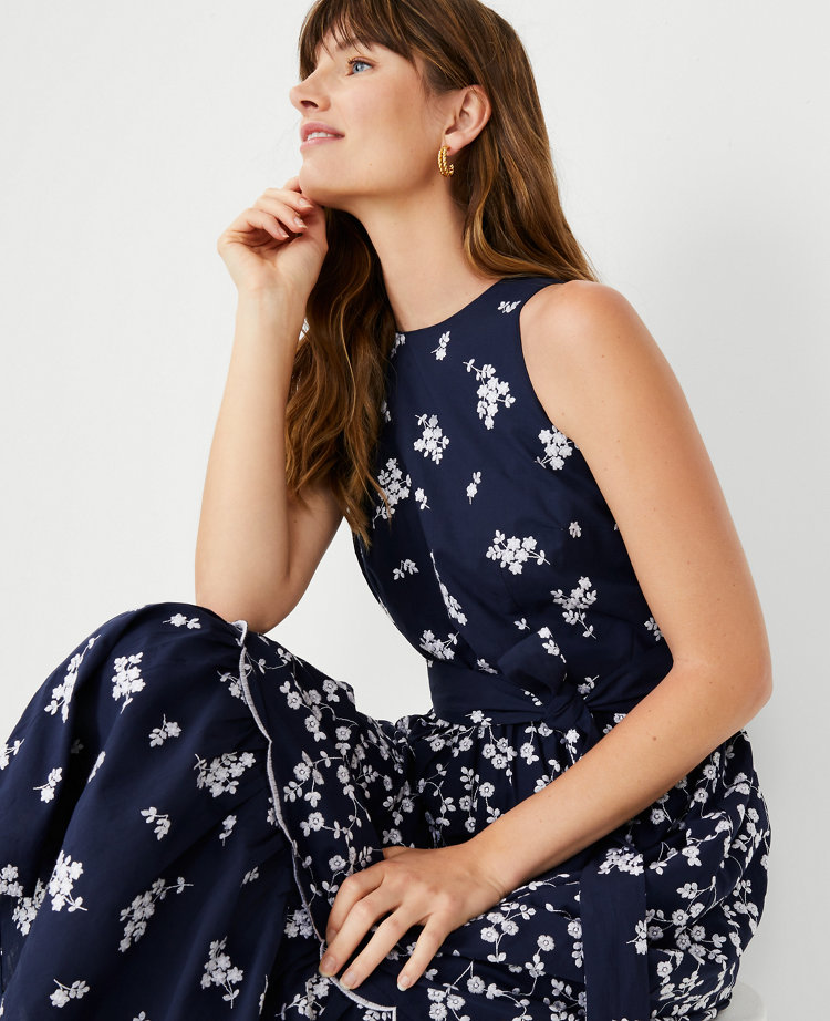 Floral Embroidered Midi Dress