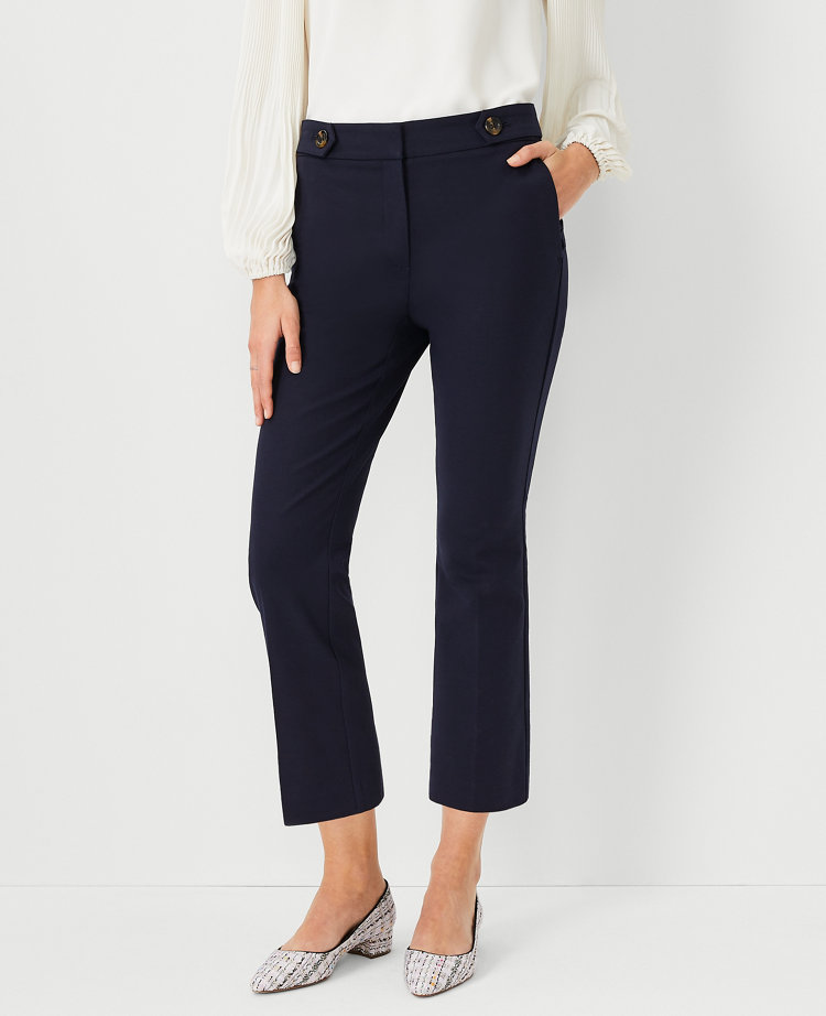 Time and Tru Women's Mid Rise 25 Inseam with Side Zip Closure Kick Flare  Crop Pants 