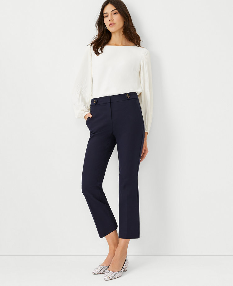 Kick It Navy Blue High-Waisted Trouser Pants