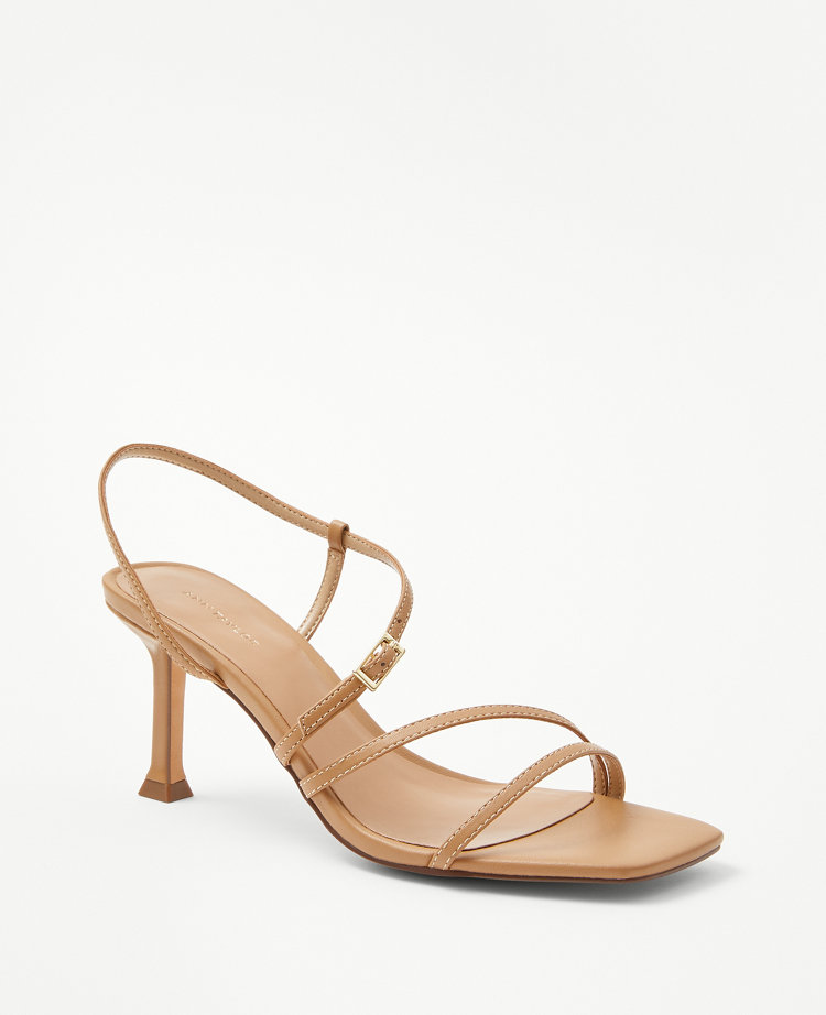 Taylor Light Nude and White Color Block Ankle Strap Heels