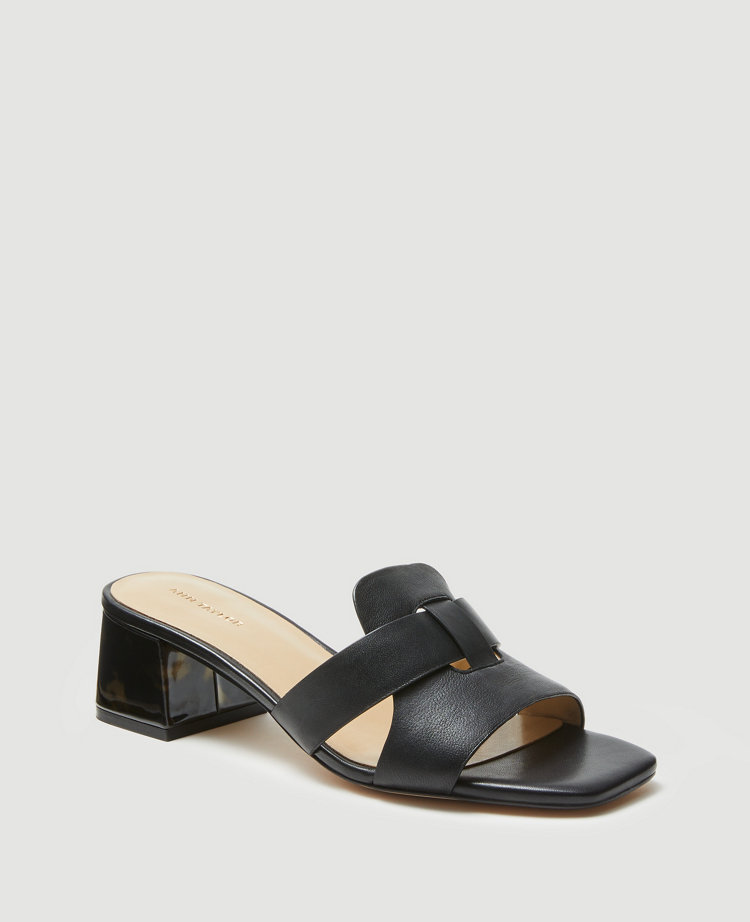 Leather sandals 2025 block heel