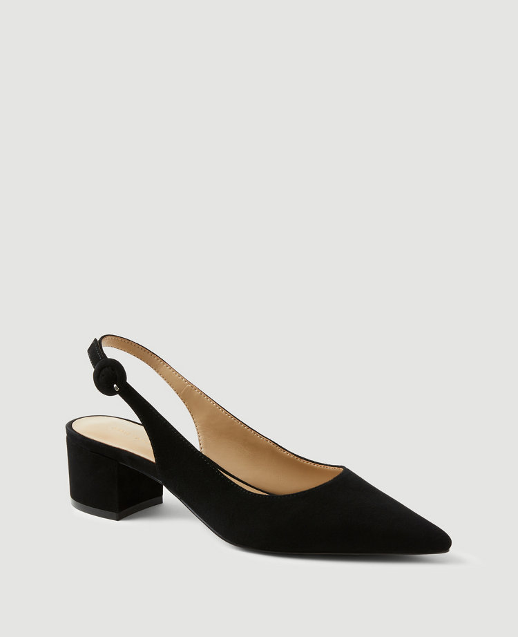 Black slingback hot sale block heel