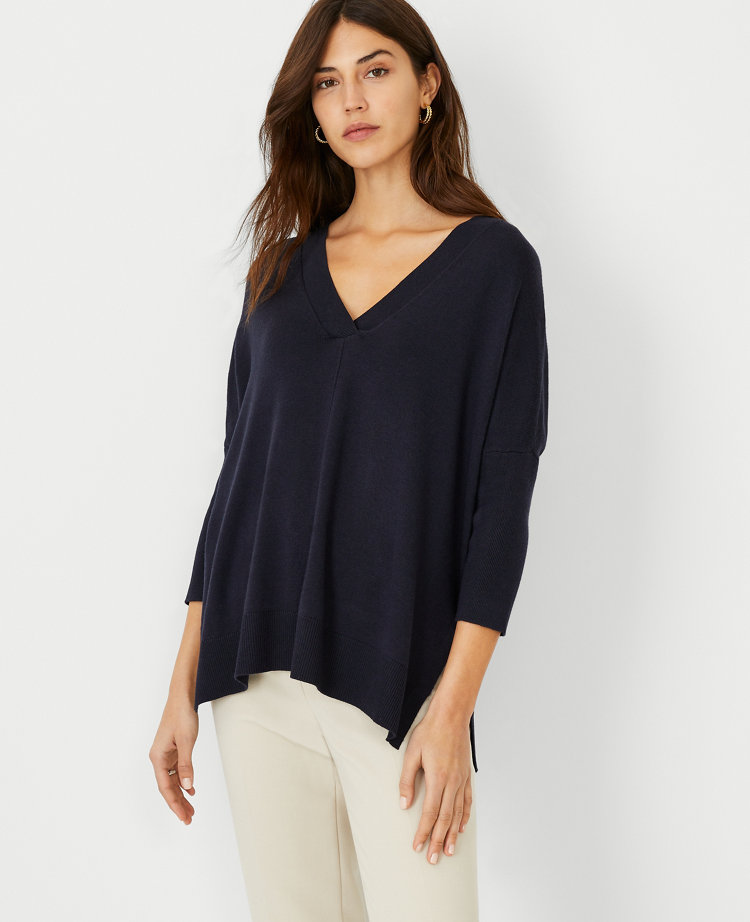 V neck 2025 tunic sweater