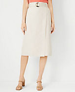 D-Ring Belted Wrap Midi Skirt carousel Product Image 1