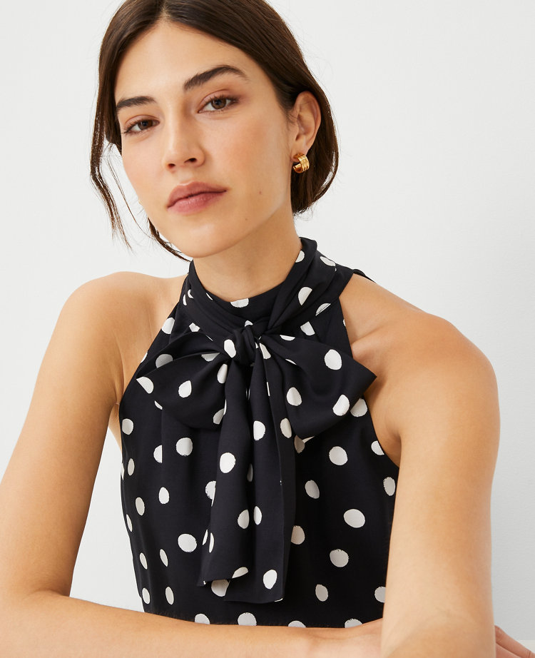 Polka Dot Halter Midi Dress