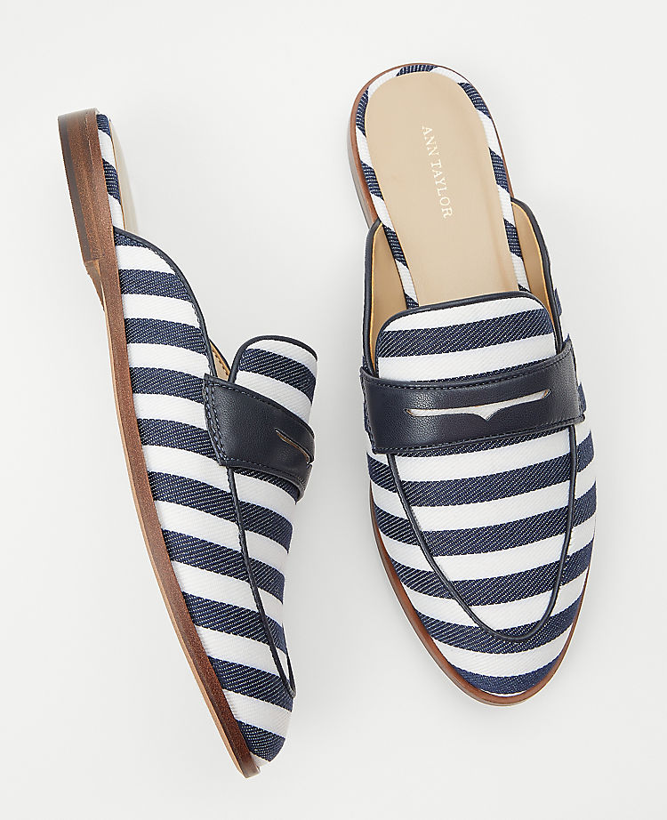 Striped Loafer Slides
