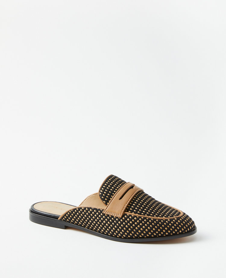 Straw Loafer Slides