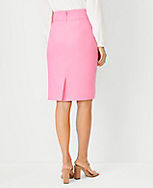 The High Waist Seamed Pencil Skirt in Linen Blend Twill carousel Product Image 2