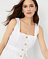 Linen Blend Belted Utility Top carousel Product Image 3