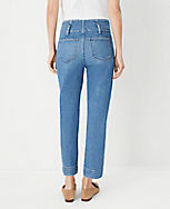 Sculpting Pocket High Rise Corset Easy Straight Jeans in Classic Light Indigo Wash carousel Product Image 2