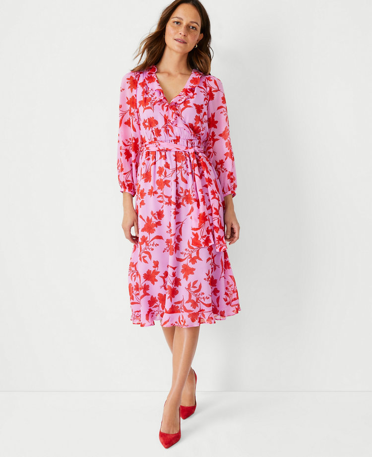 Floral Midi Wrap Dress: Winter to Spring Ideal Switch Piece