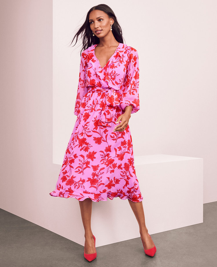 Floral Midi Wrap Dress: Winter to Spring Ideal Switch Piece