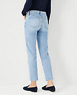 Petite Sculpting Pocket Mid Rise Taper Jeans in Light Vintage Indigo Wash carousel Product Image 2