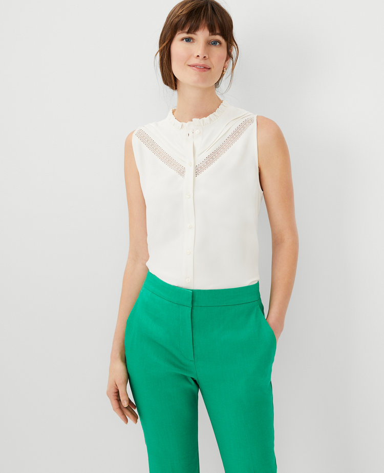 ann taylor white sleeveless top