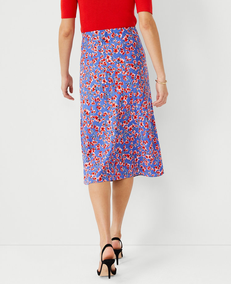 Floral Pull On Midi Slip Skirt