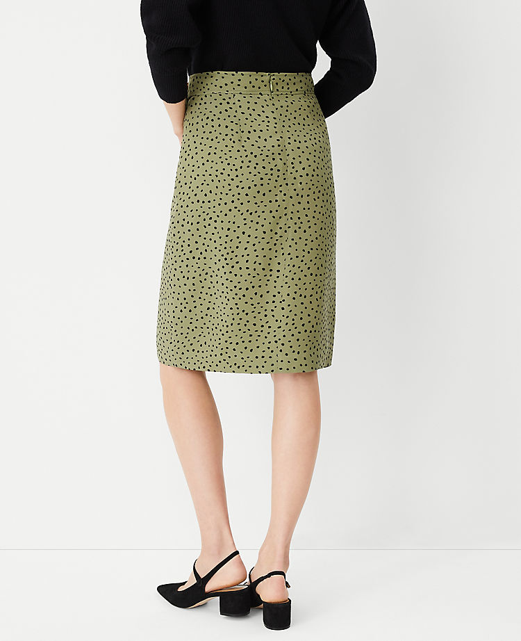 Spotted Wrap Pencil Skirt