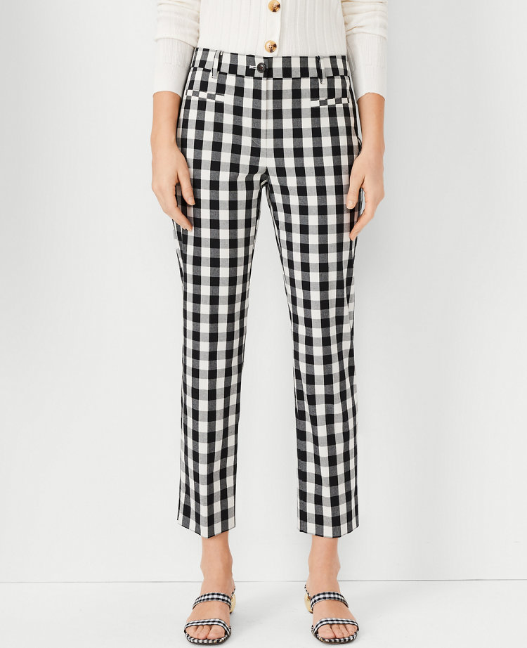 Cropped hot sale gingham trousers