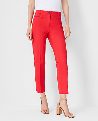Ann Taylor The Petite Cotton Crop Pant - Curvy Fit In Wild Tomato