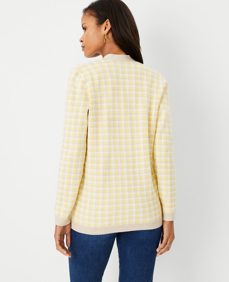 Petite Houndstooth Boyfriend Cardigan