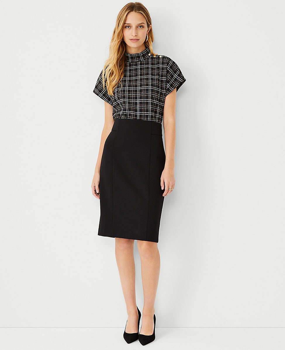 The Petite High Waist Seamed Pencil Skirt in Double Knit