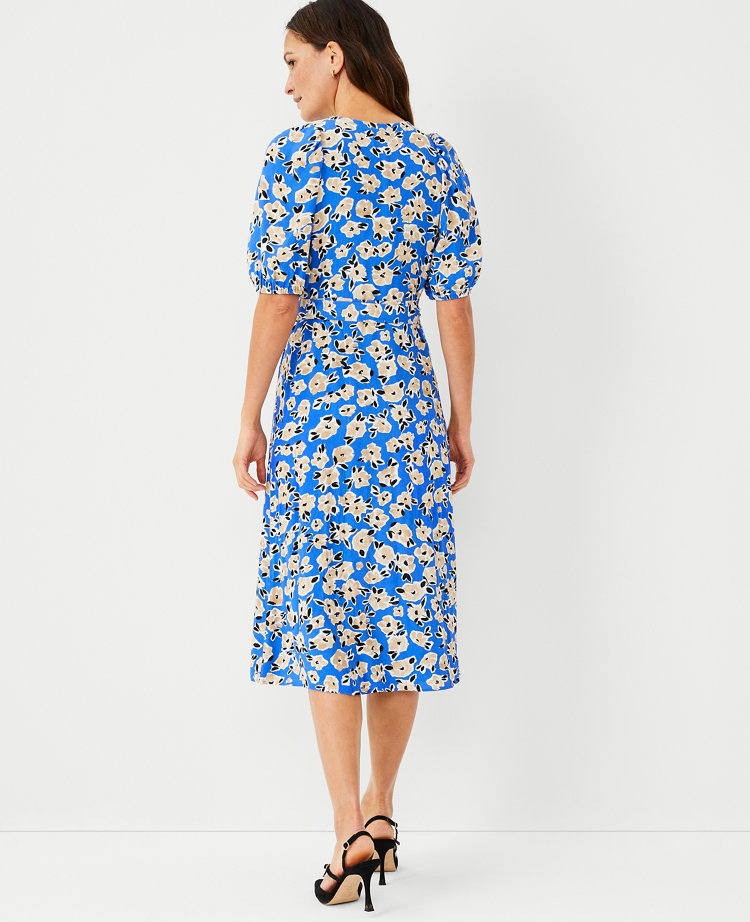 Ann taylor blue floral dress hotsell