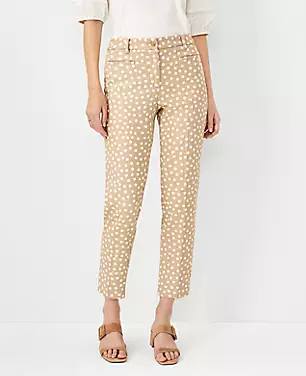 The Dot Print Cotton Crop Pant - Curvy Fit carousel Product Image 1