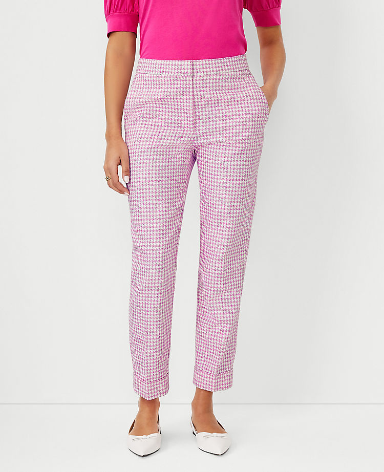 The Houndstooth High Waist Ankle Pant - Curvy Fit