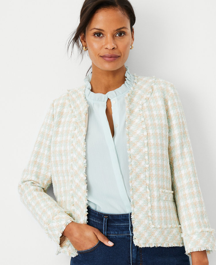 Ann taylor tweed blazer sale