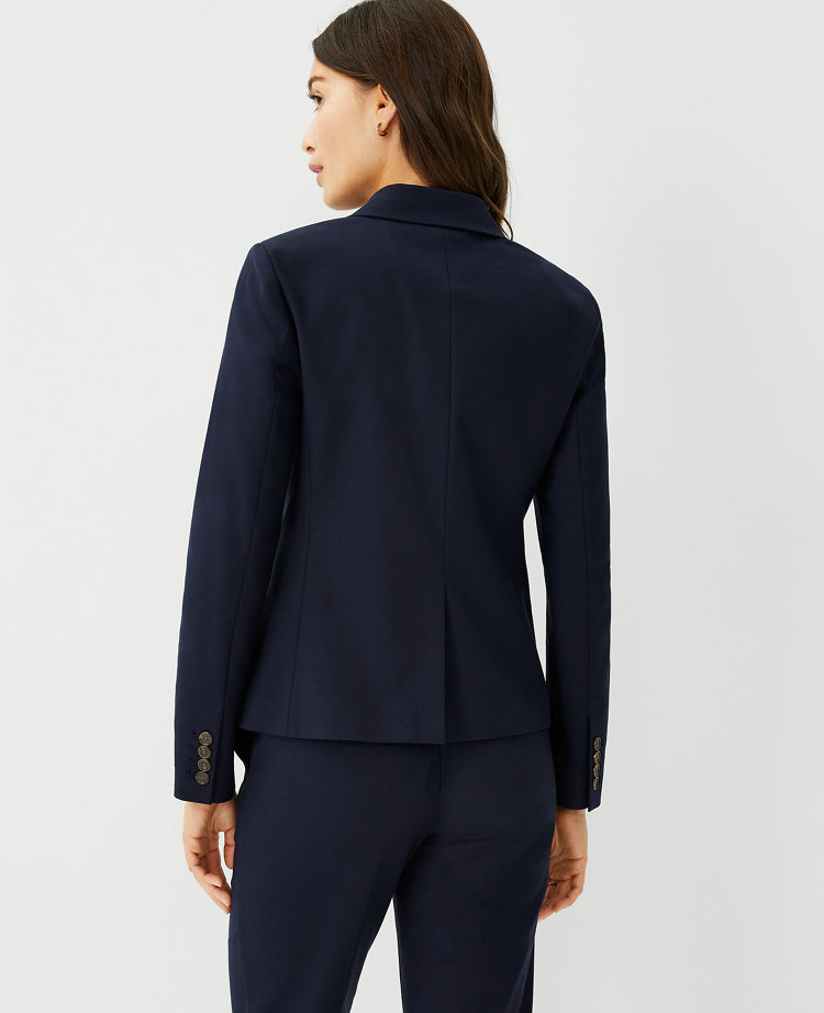 The Tall Shorter One Button Blazer in Stretch Cotton