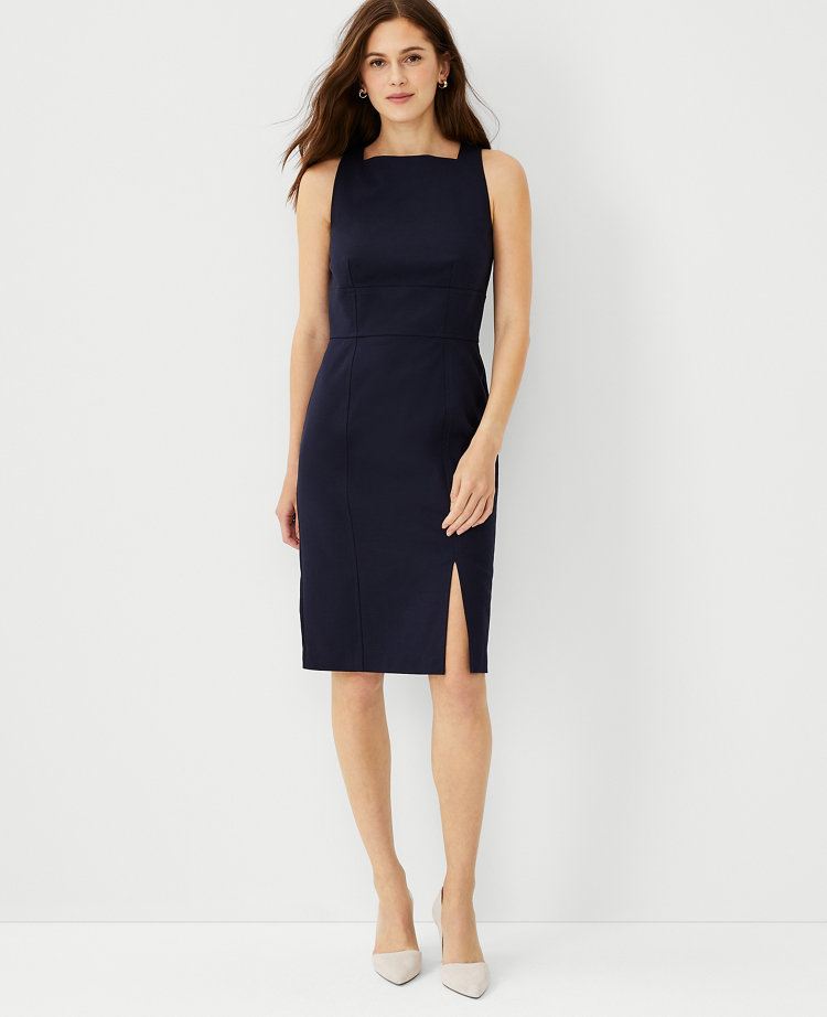 navy sheath dress petite