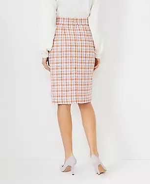 Plaid Side Button Pencil Skirt carousel Product Image 2