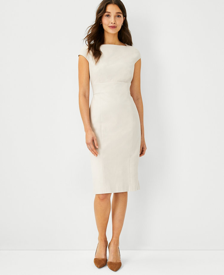 The Tall Envelope Neck Dress in Stretch Cotton