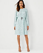 Petite Flecked Belted Flare Dress carousel Product Image 1