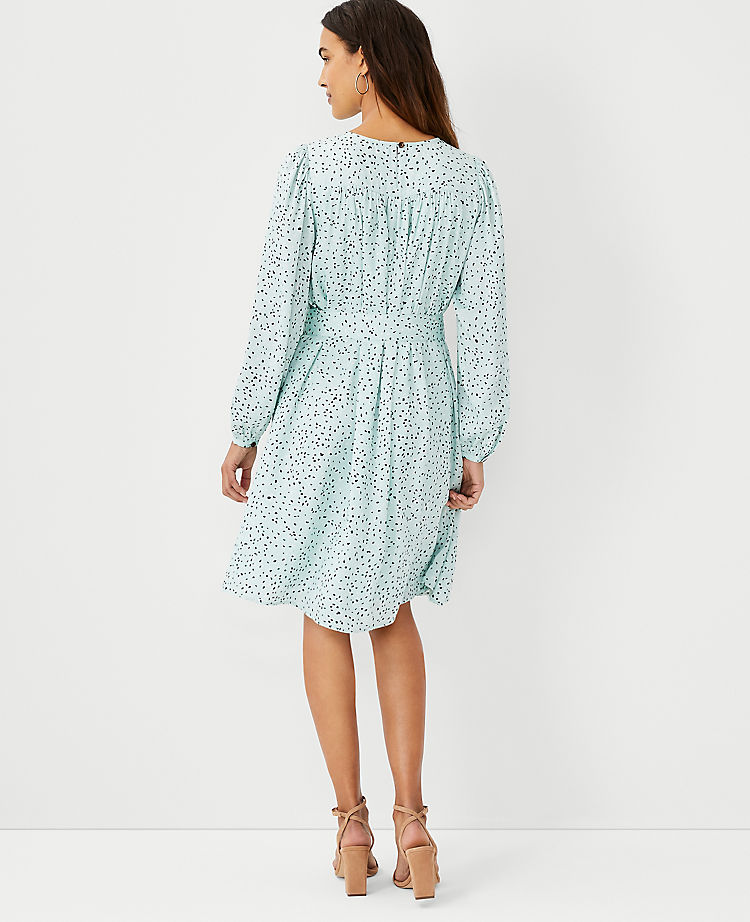 Petite Flecked Belted Flare Dress