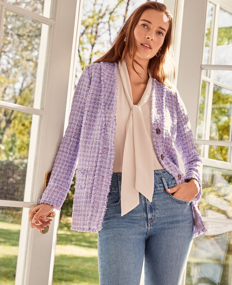 Ann taylor tweed outlet blazer