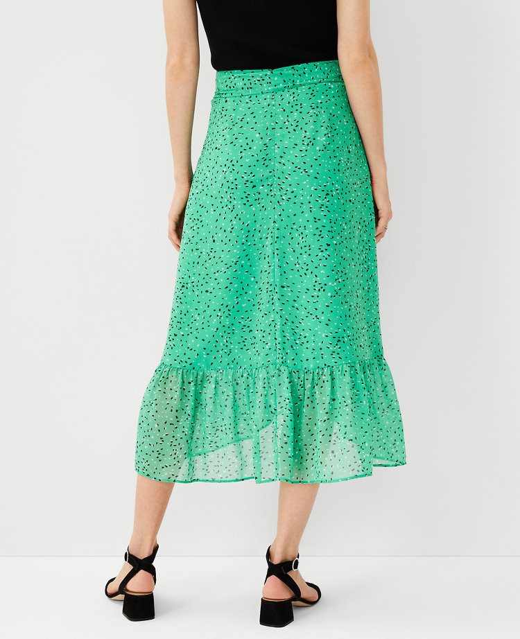 Petite Flecked Flounce Wrap Midi Skirt carousel Product Image 2