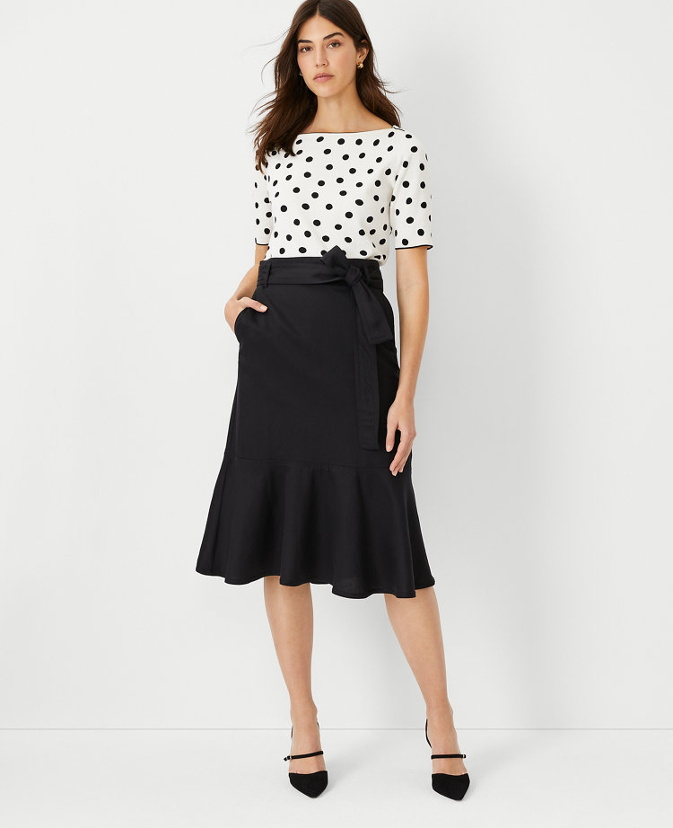 Petite Flounce Midi Skirt