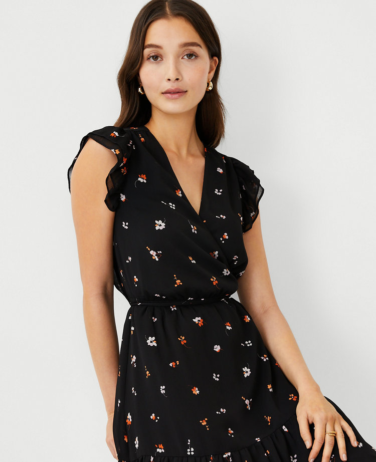 Ann taylor outlet floral wrap dress