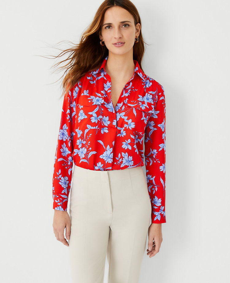 Petite Floral Camp Shirt