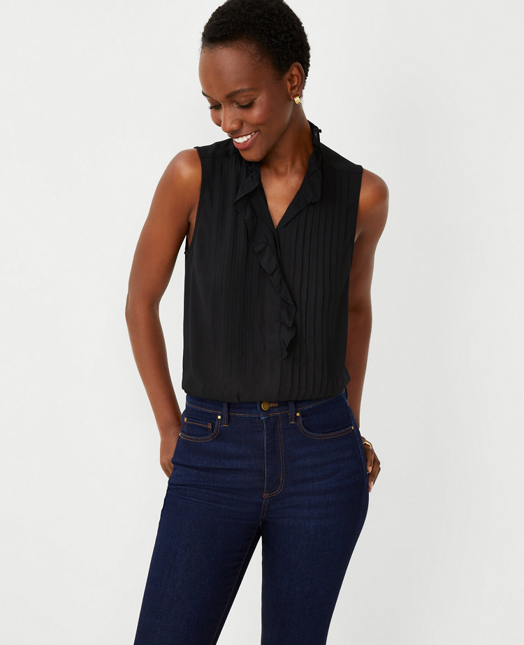 Sleeveless Pintuck Blouse