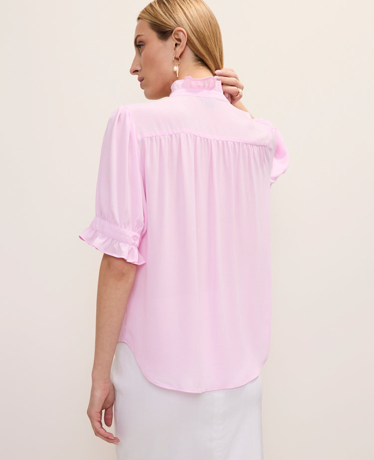 Petite Ruffle Collar Shirt