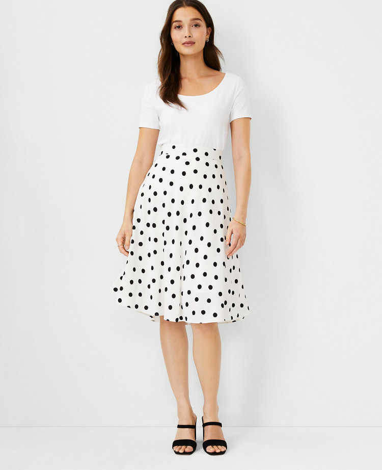 Petite polka dot outlet midi skirt