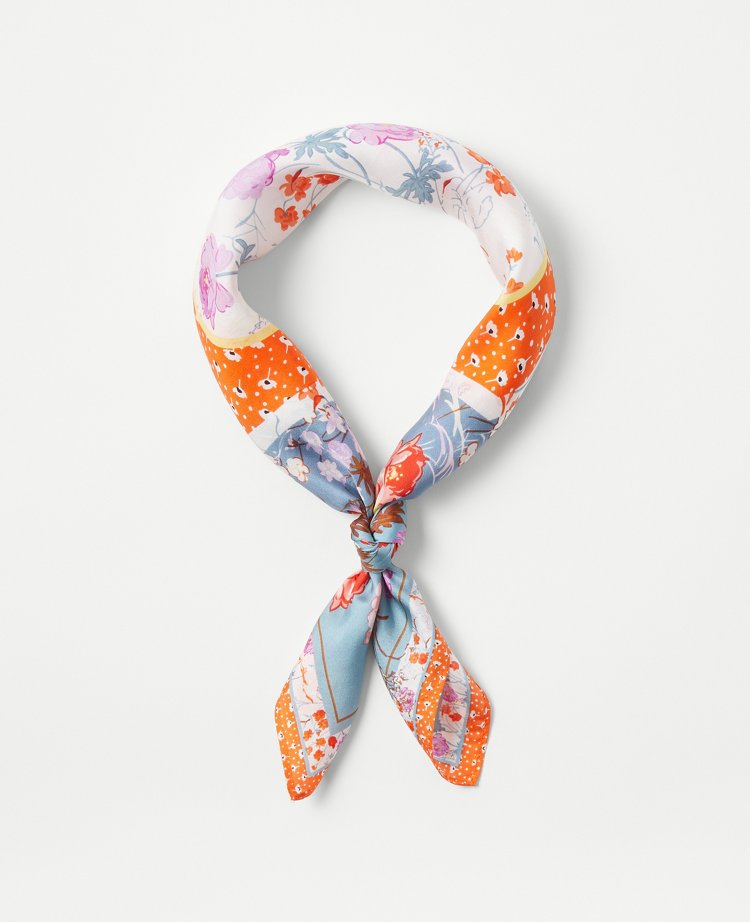 Floral Silk Little Scarf