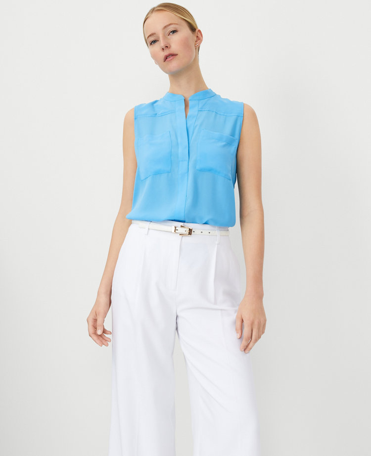 Petite Sleeveless Camp Shirt