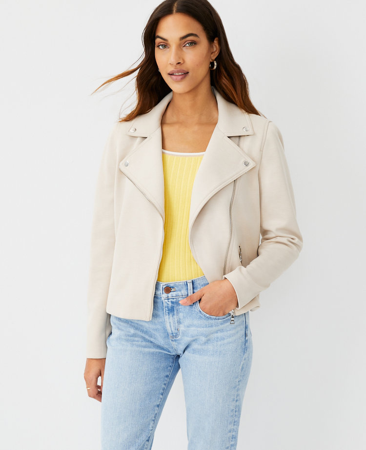 Knit moto jacket women's best sale