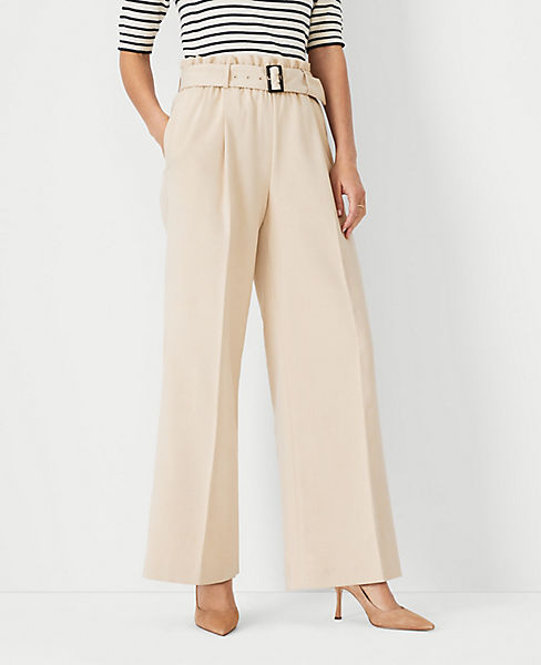 The Belted Wide Leg Pant | Ann Taylor