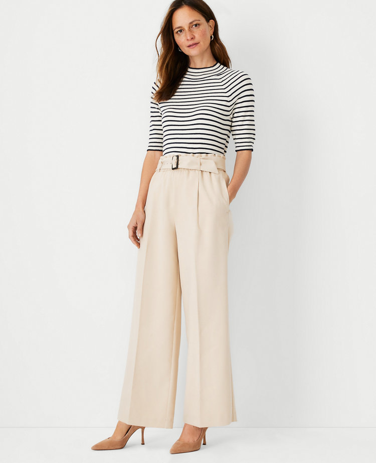 The Petite Belted Wide Leg Pant