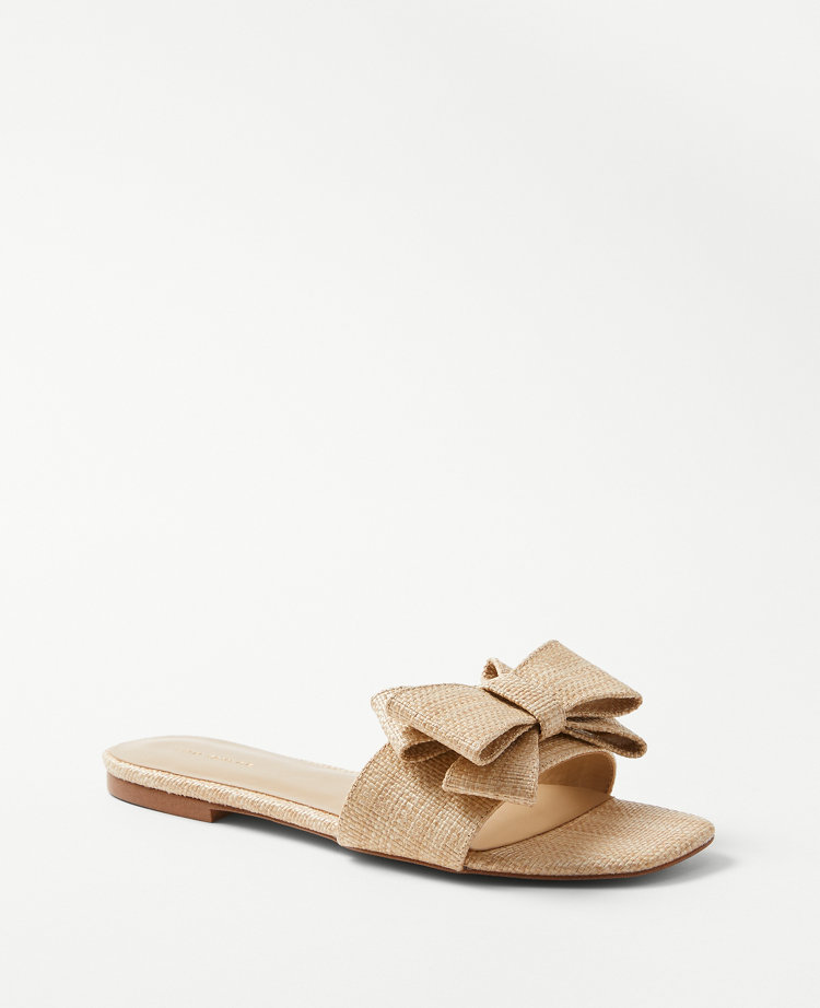 Straw best sale slide sandals